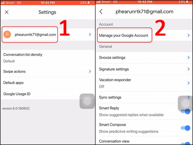 Cách thay đổi mật khẩu gmail trên Iphone Ipad