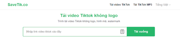 Tải video Tiktok online không logo bằng web 