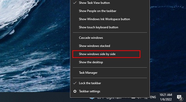 cách chia đôi màn hình Windows 10