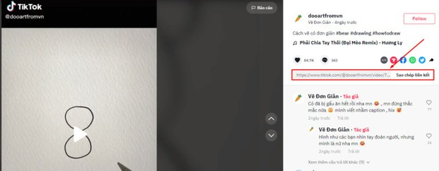 Copy link video TikTok vào máy tính hoặc điện thoại