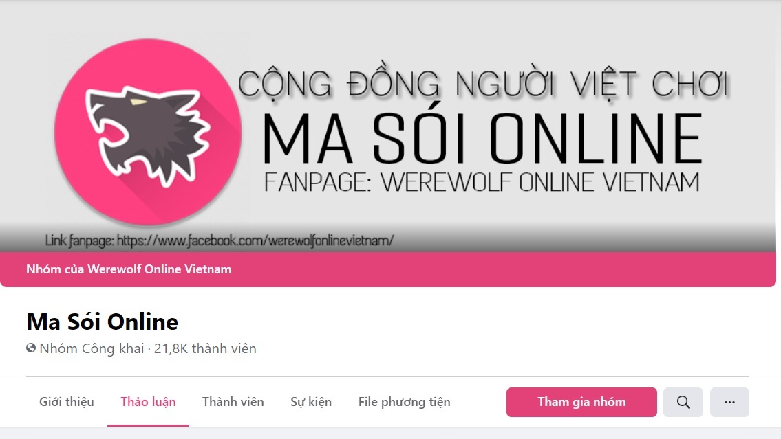 Chơi ma sói online PC trên group Facebook