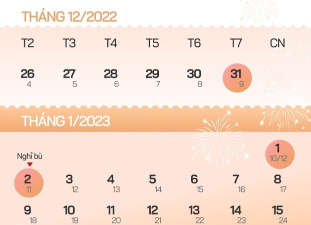 Lịch nghỉ Tết Dương lịch chính thức năm 2024 đã được công bố. Hãy xem chi tiết để biết được các ngày nghỉ quan trọng và có kế hoạch chu đáo cho kỳ nghỉ Tết đầy ý nghĩa này nhé.