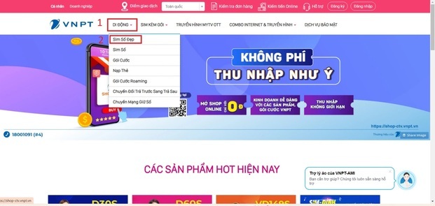 Chọn vào Sim số đẹp (Nguồn: Internet)