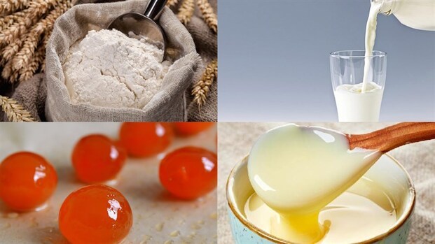 Nguyên liệu cần chuẩn bị làm bánh trung thu Lava trứng muối (Nguồn: Internet)