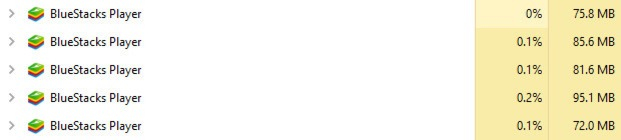 BlueStacks 5 chạy 5 cửa sổ game cùng một lúc