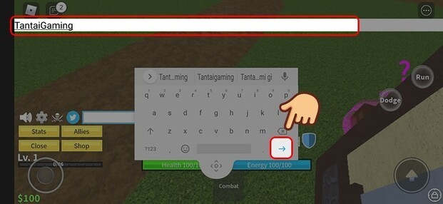 Nhập code và nhấn mũi tên xanh trên bàn phím để tiếp tục (Nguồn: Internet)