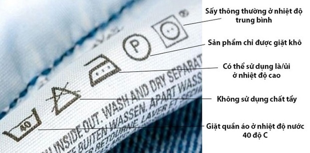 Xem nhãn mác, các ký hiệu trên quần áo để lựa chọn nhiệt độ nóng lạnh, phương pháp sấy khi giặt | Nguyễn Kim