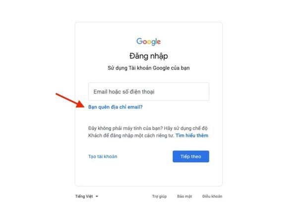 Chọn “I don’t know my password”
