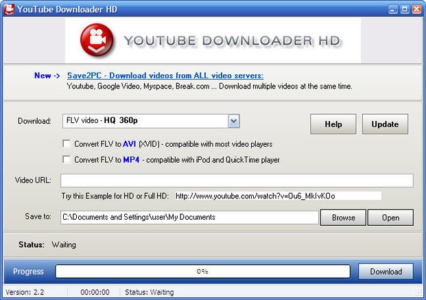 Phần mềm Youtube Downloader HD hỗ trợ chuyển đổi video từ FLV sang AVI