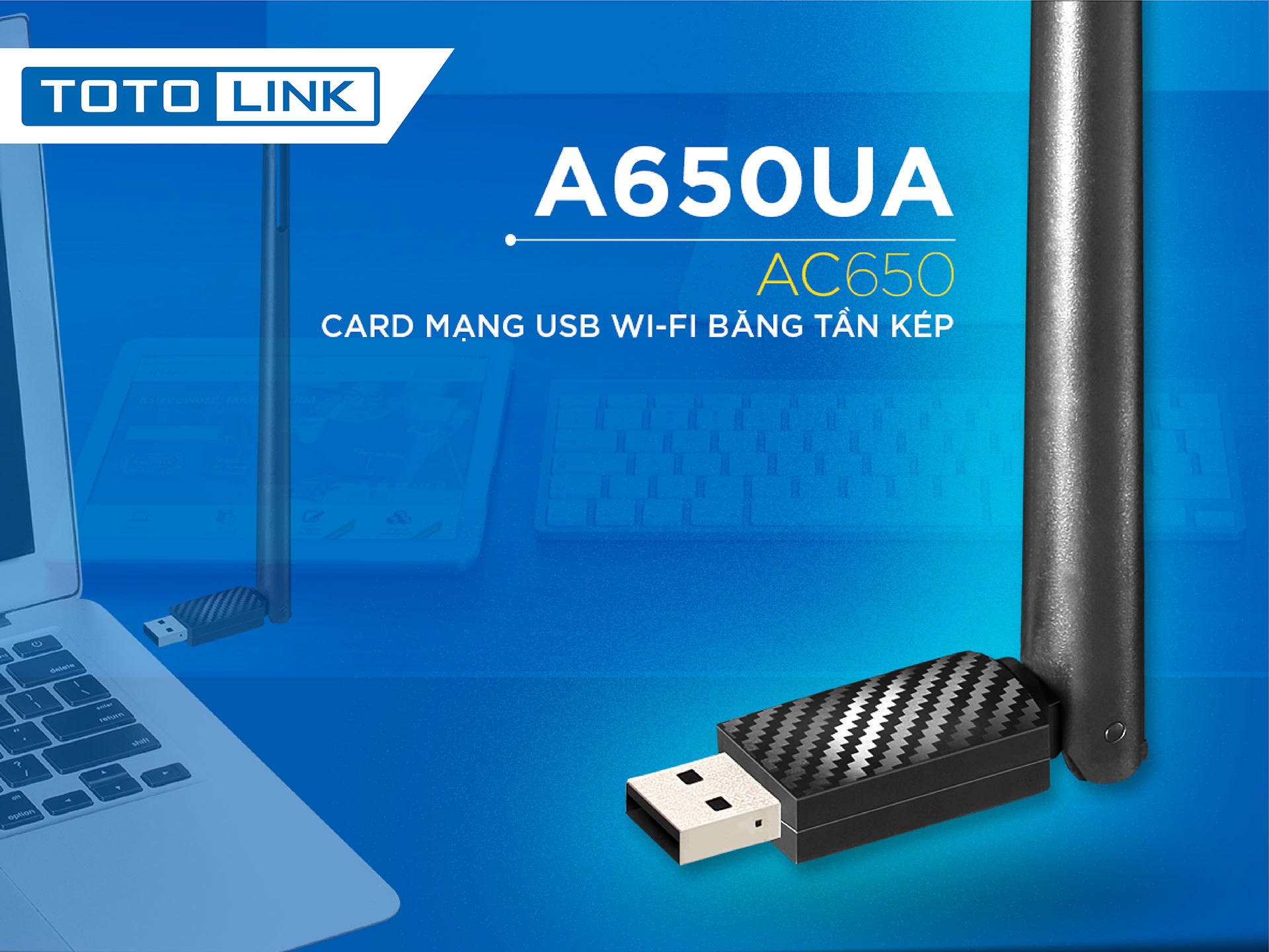 USB Wifi Totolink băng tần kép AC650 A650UA