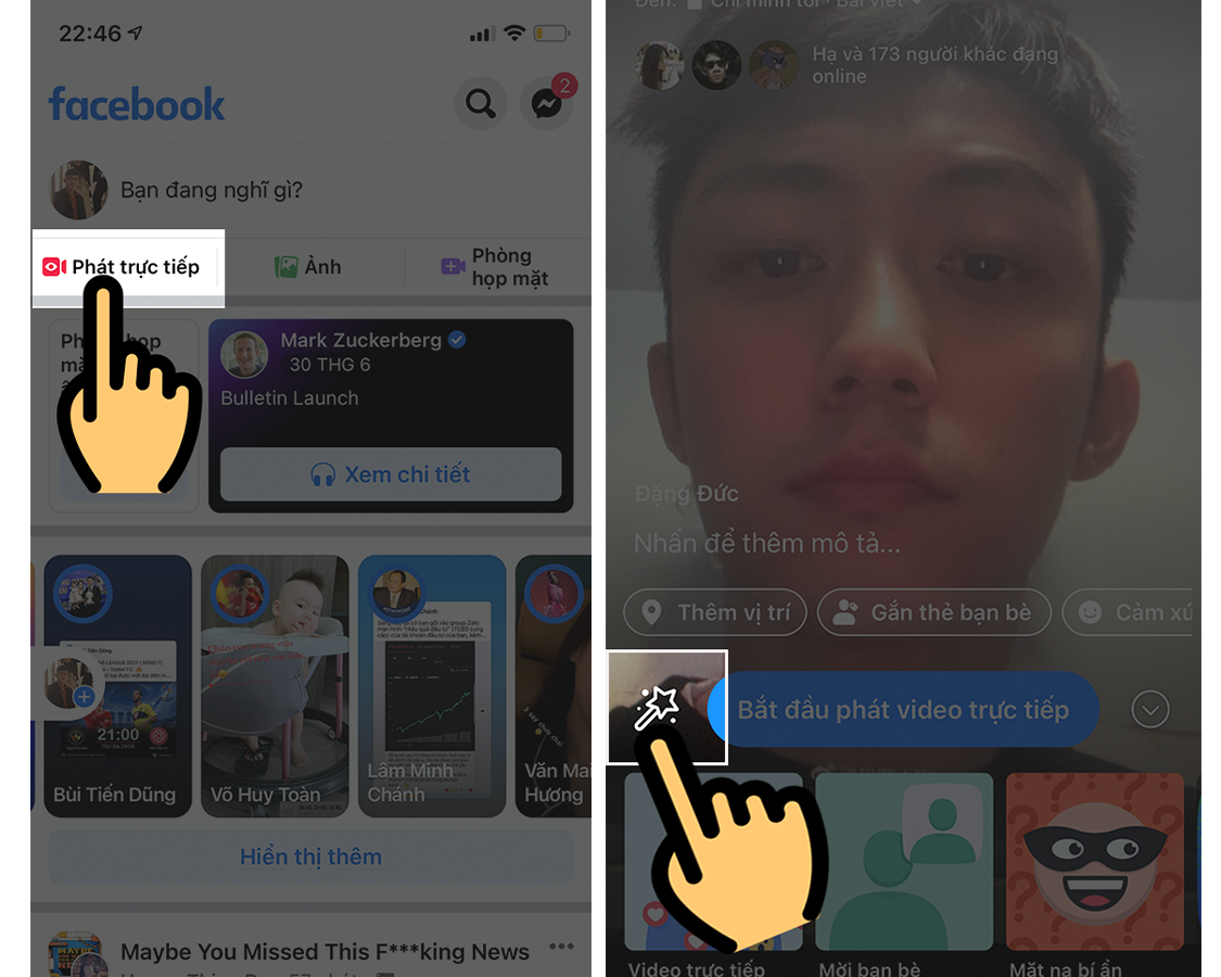 Livestream Facebook xinh đẹp cùng bộ filter Instagram