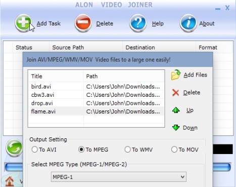 Phần mềm Alon Video Joiner