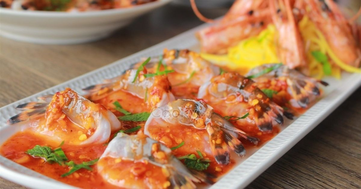 Món gỏi ngon - gỏi tôm sống kiểu Thái