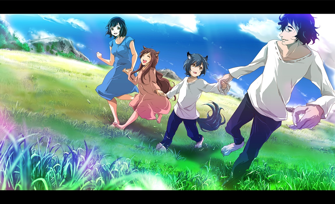 Những đứa con của sói (Ookami Kodomo no Ame to Yuki) phim anime tình yêu, tình cảm gia đình