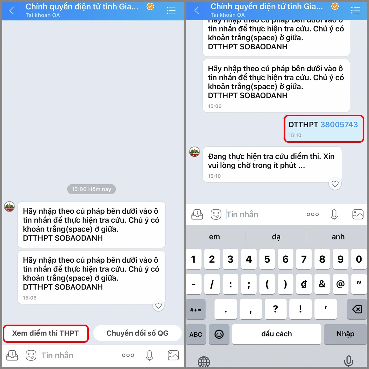 Thực hiện theo hướng dẫn để xem kết quả (Nguồn: Internet)