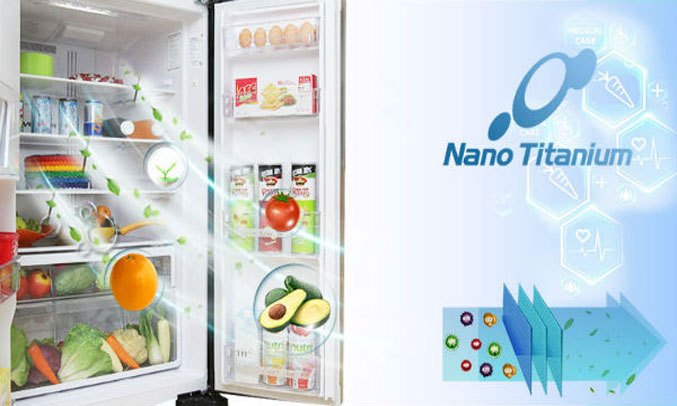 Tủ lạnh Hitachi 540 lít R-FW690PGV7X (GBK) Màng lọc Nano Titanium lọc sạch mùi hôi và diệt khuẩn