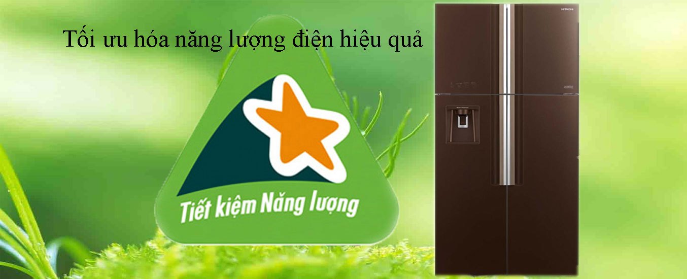 Tủ lạnh Hitachi 540 lít R-FW690PGV7X (GBK) tối ưu hóa năng lượng điện hiệu quả