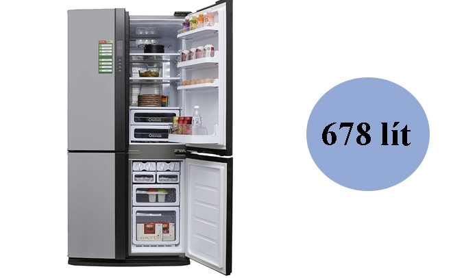 Tủ lạnh Sharp Inverter 678 lít SJ-FX680V-ST dung tích 678 lít