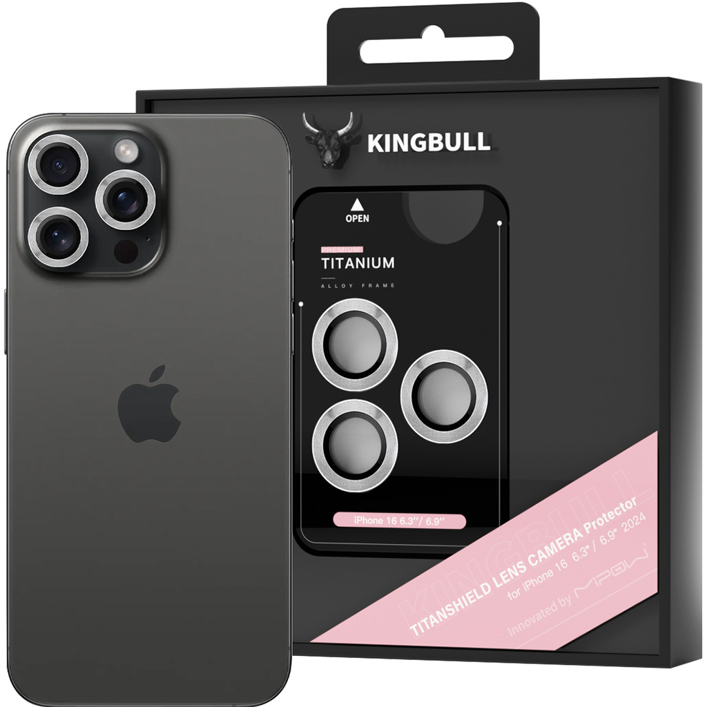 Kính Cường Lực Mipow Kingbull Lens Camera Protector Iphone 16 Pro/Promax Silver