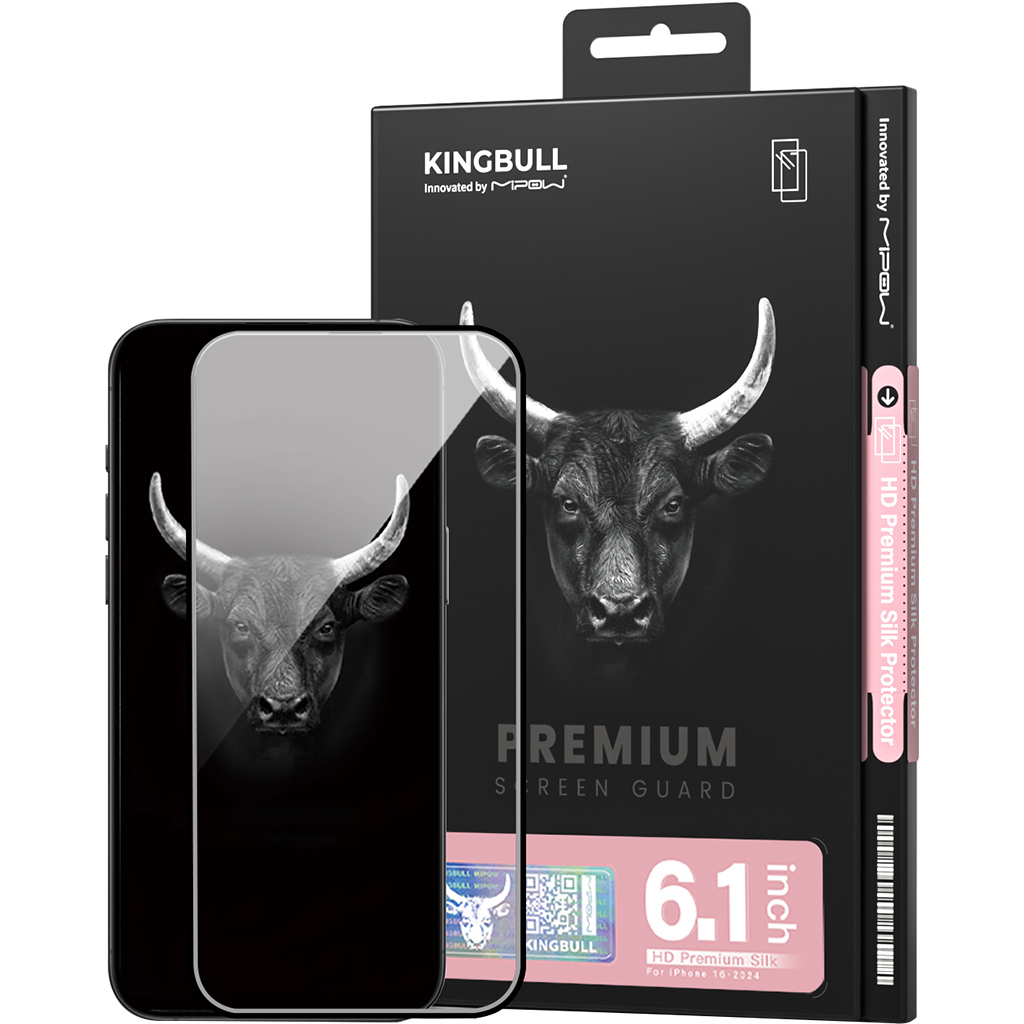 Miếng dán cường lực Mipow Kingbull HD Premium Silk cho iPhone 16