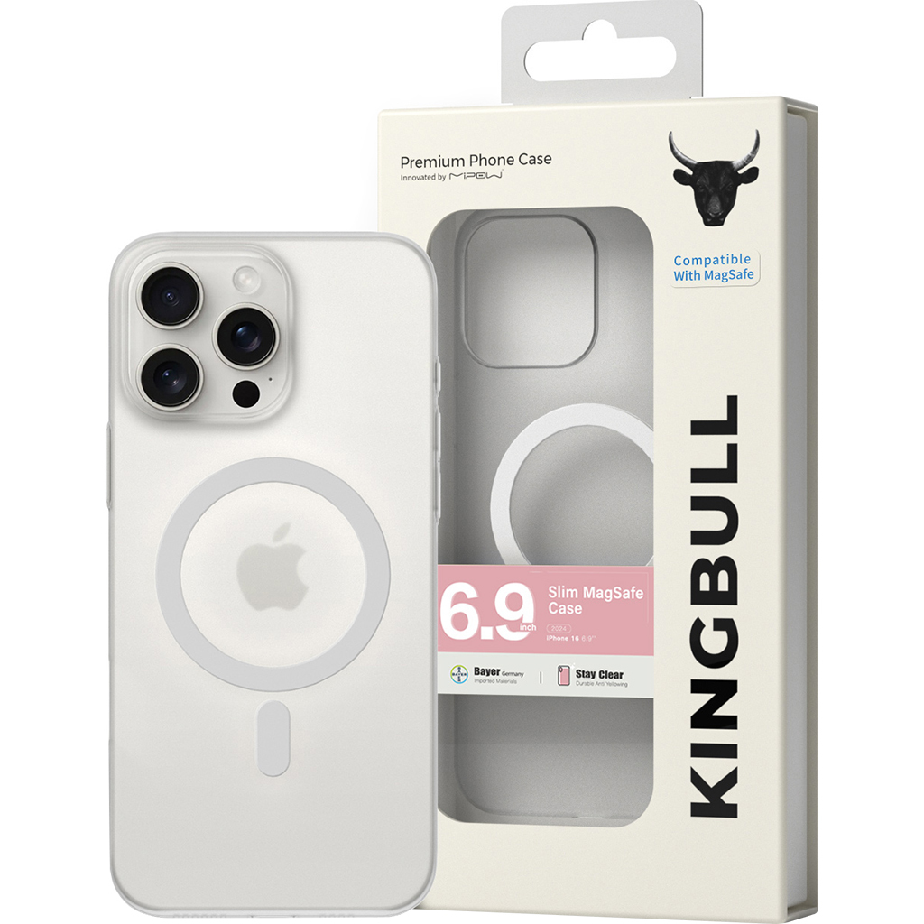 Ốp lưng Mipow Premium Slim Case cho iPhone 16 Promax White Matt White Magsafe