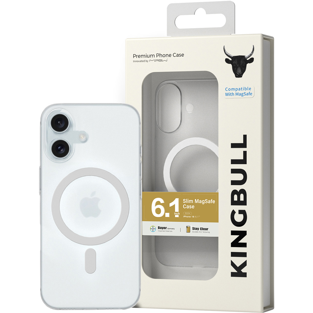 Ốp lưng Mipow Premium Slim Case cho iPhone 16 White Matt White Magsafe