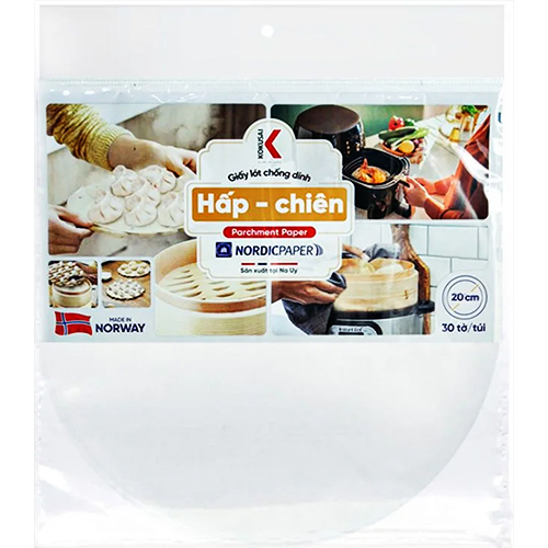 Giấy Lót Chống Dính Hấp Chiên Kokusai Không Lỗ 20 Cm (30 Tờ/Túi)
