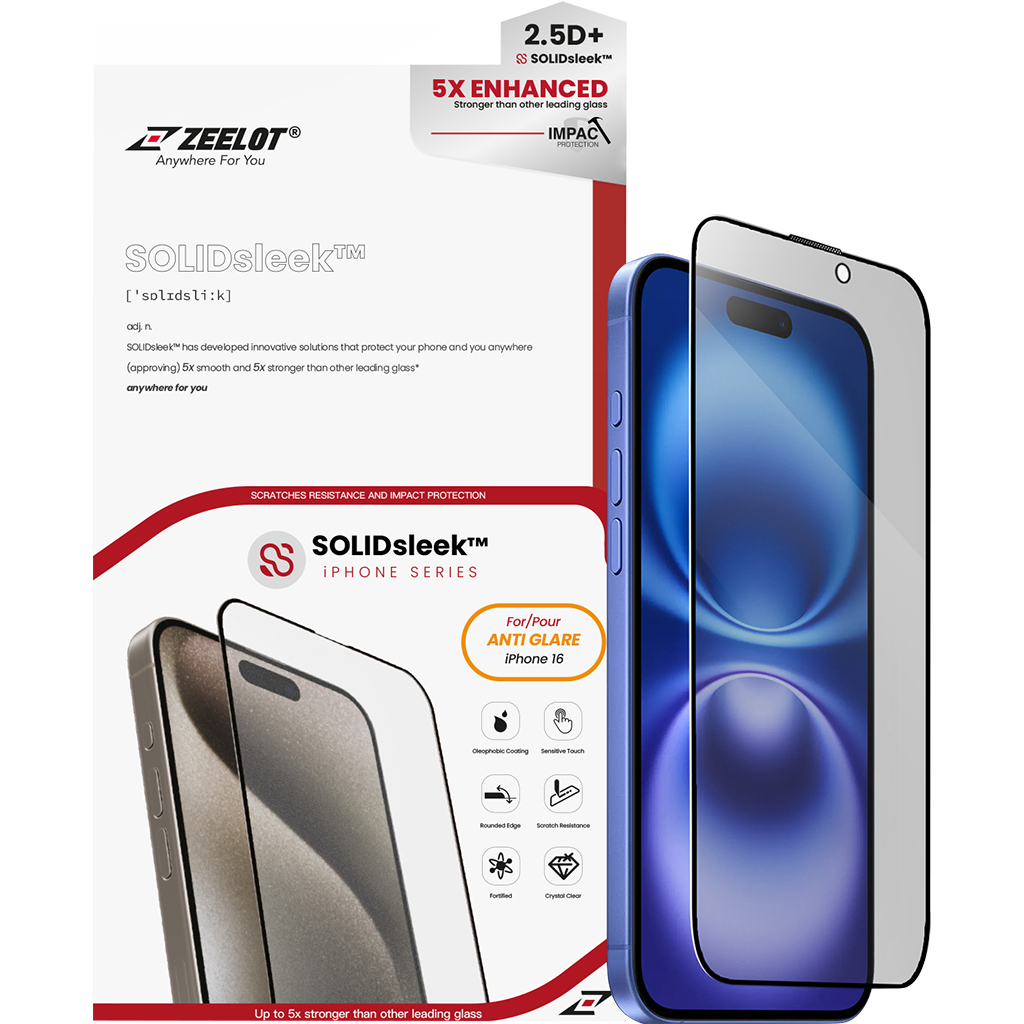 Miếng dán cường lực chống nhìn trộm Zeelot (2.5D ) Solidsleek Iphone 16