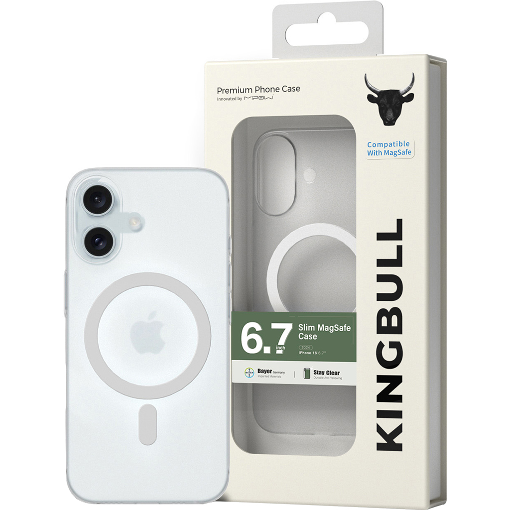 Ốp Lưng Mipow Premium Slim Case Cho Iphone 16 Plus White Matt + White Magsafe
