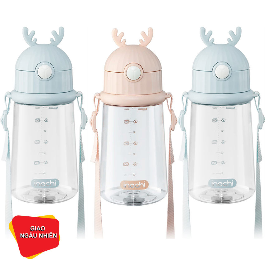 Bình Nước Inochi Goki Rudy 450Ml Xanh/Hồng (Giao Màu Ngẫu Nhiên)