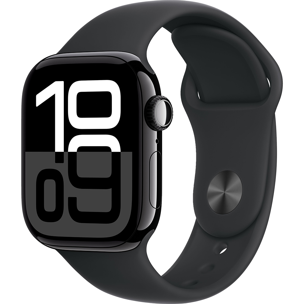 Apple Watch Series10 GPS 42mm Jet Black Aluminium Case with Black Sport Band S/M