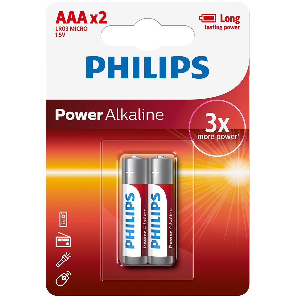 Pin AAA 2 viên Alkaline Philips LR03P2B/97