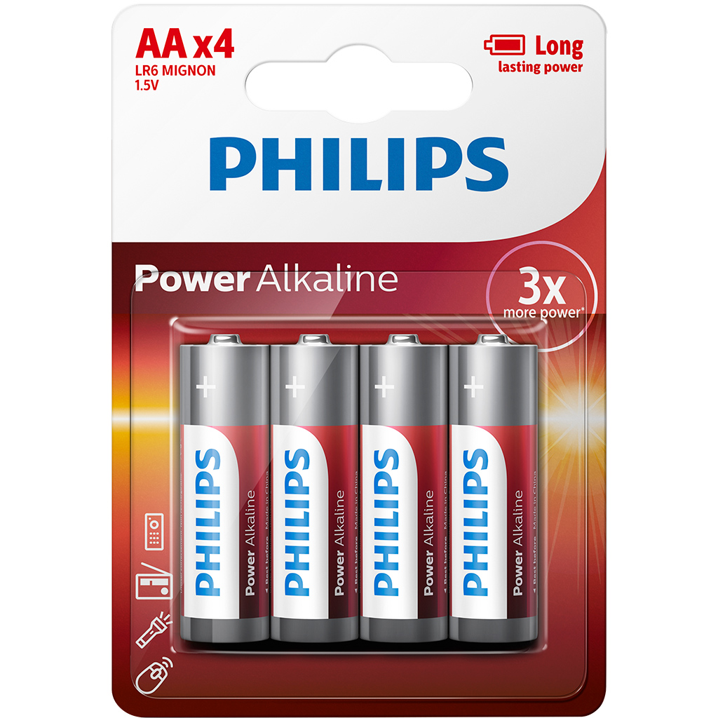 Pin AA 4 viên Alkaline Philips LR6P4B/97