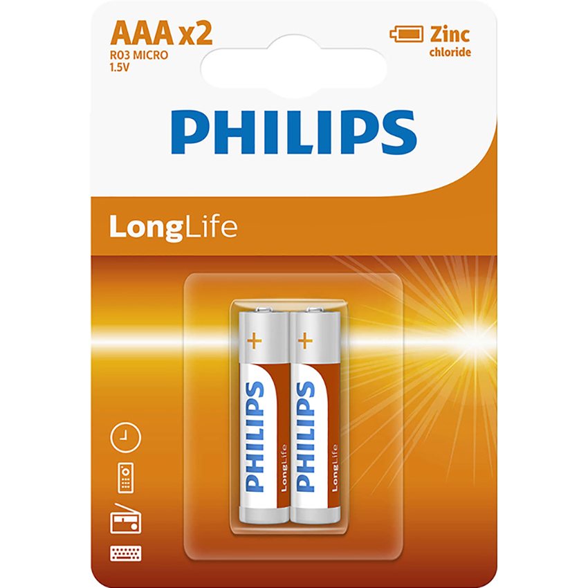 Pin AAA 2 viên Zinc Carbon Philips R03L2B/97