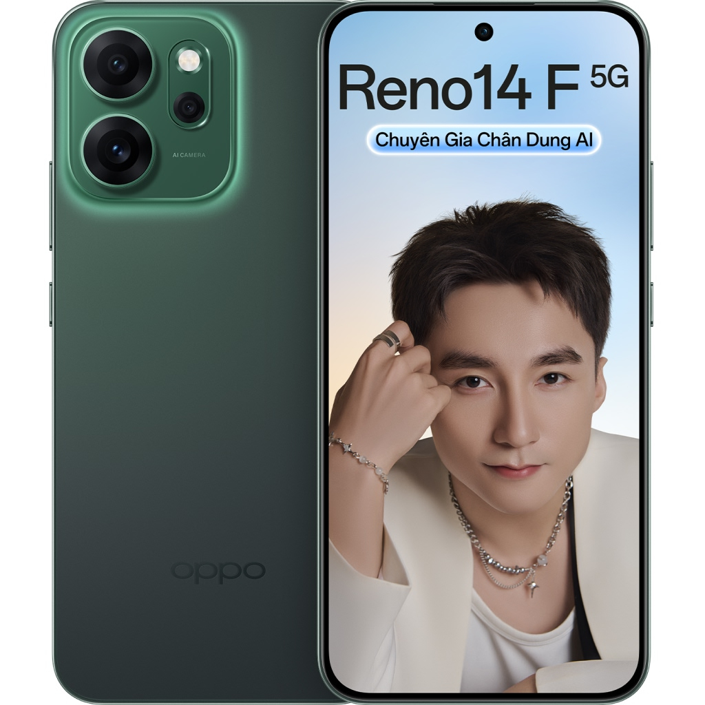 Điện Thoại Oppo Reno14 F 5G 8Gb/256Gb (Cph2743) Xanh Lá