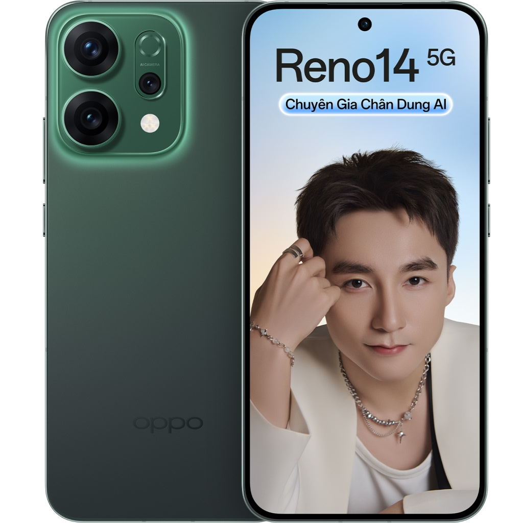 Điện Thoại Oppo Reno14 5G 12Gb/256Gb (Cph2737) Xanh Lá