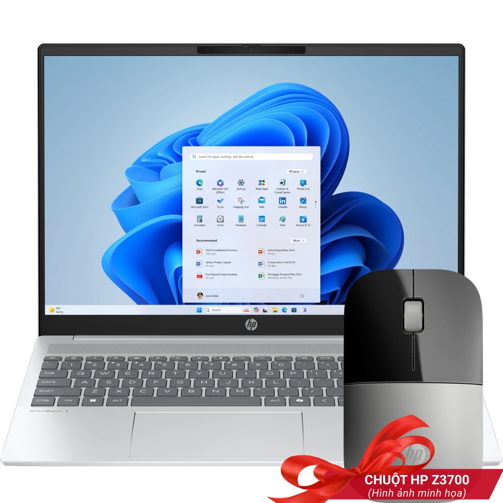 Laptop HP OmniBook 5 AI 16-af1052TU Ultra 7-255U/32GB/512GB/Win11 Bạc (C1MN6PA)