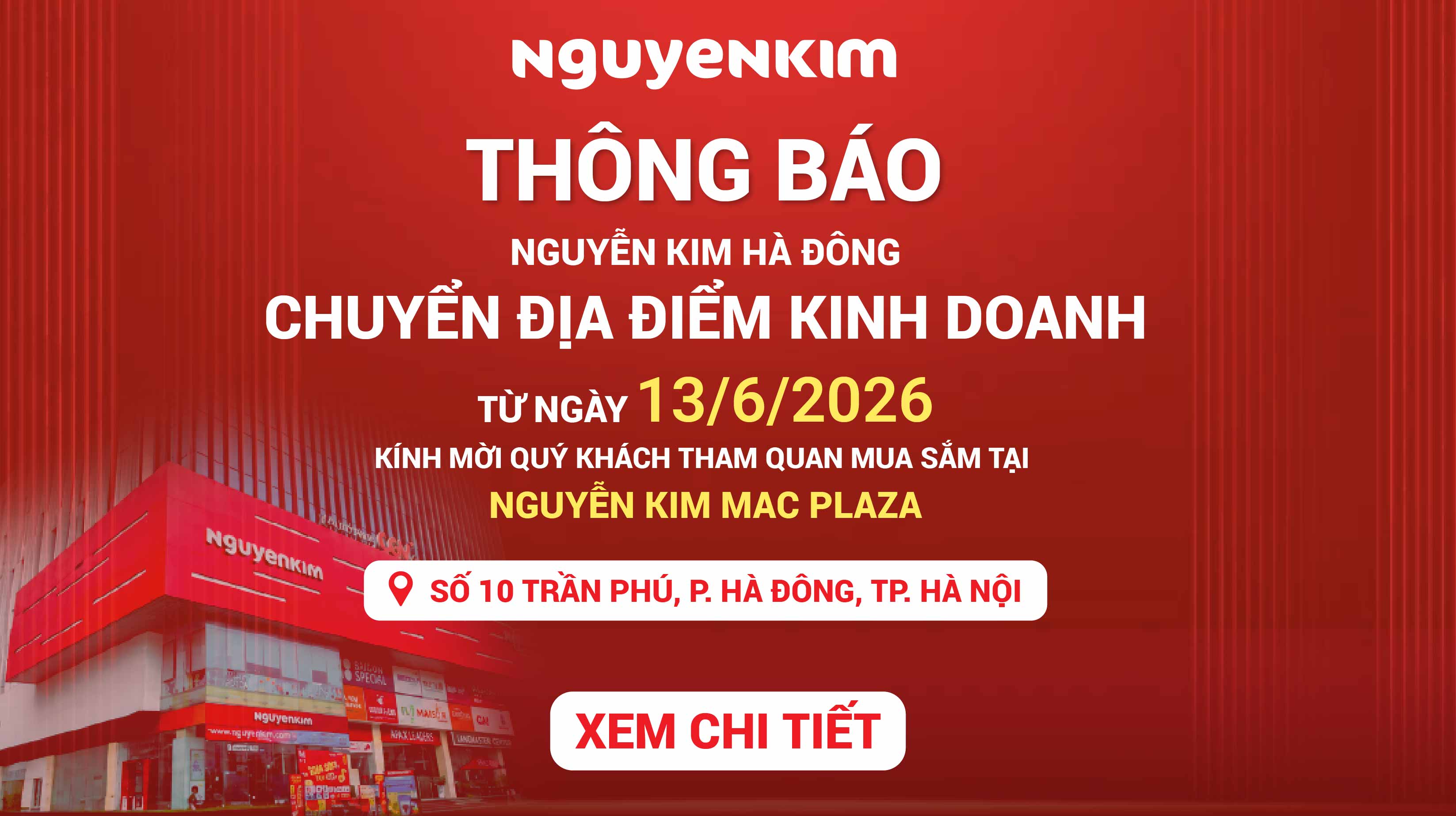 THÔNG BÁO CHUYỂN ĐỊA ĐIỂM KINH DOANH NGUYỄN KIM HÀ ĐÔNG TỪ NGÀY 13/06/2026