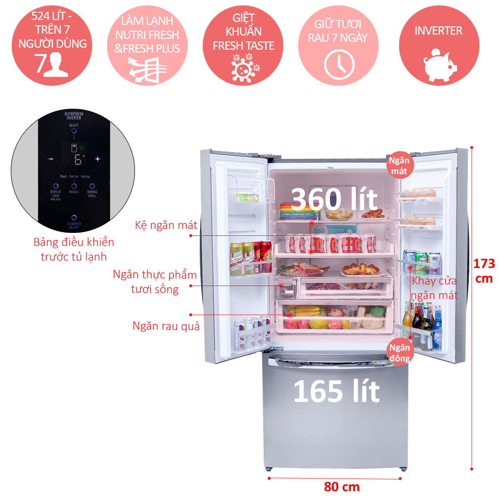 Tủ lạnh Electrolux EHE5220AA 474 lít giá chính hãng tại Nguyễn Kim