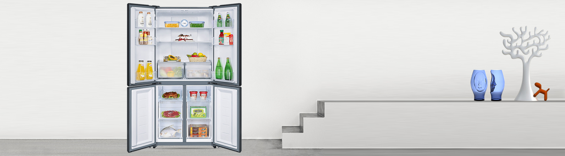 Tủ lạnh Aqua Inverter 456 lít AQR-IG525AM (GB) premium tủ mở