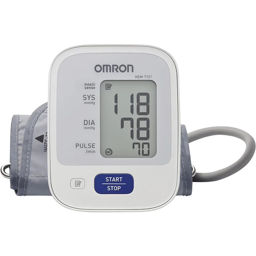 Kích thước và trọng lượng của máy đo huyết áp Omron 7121 là bao nhiêu?
