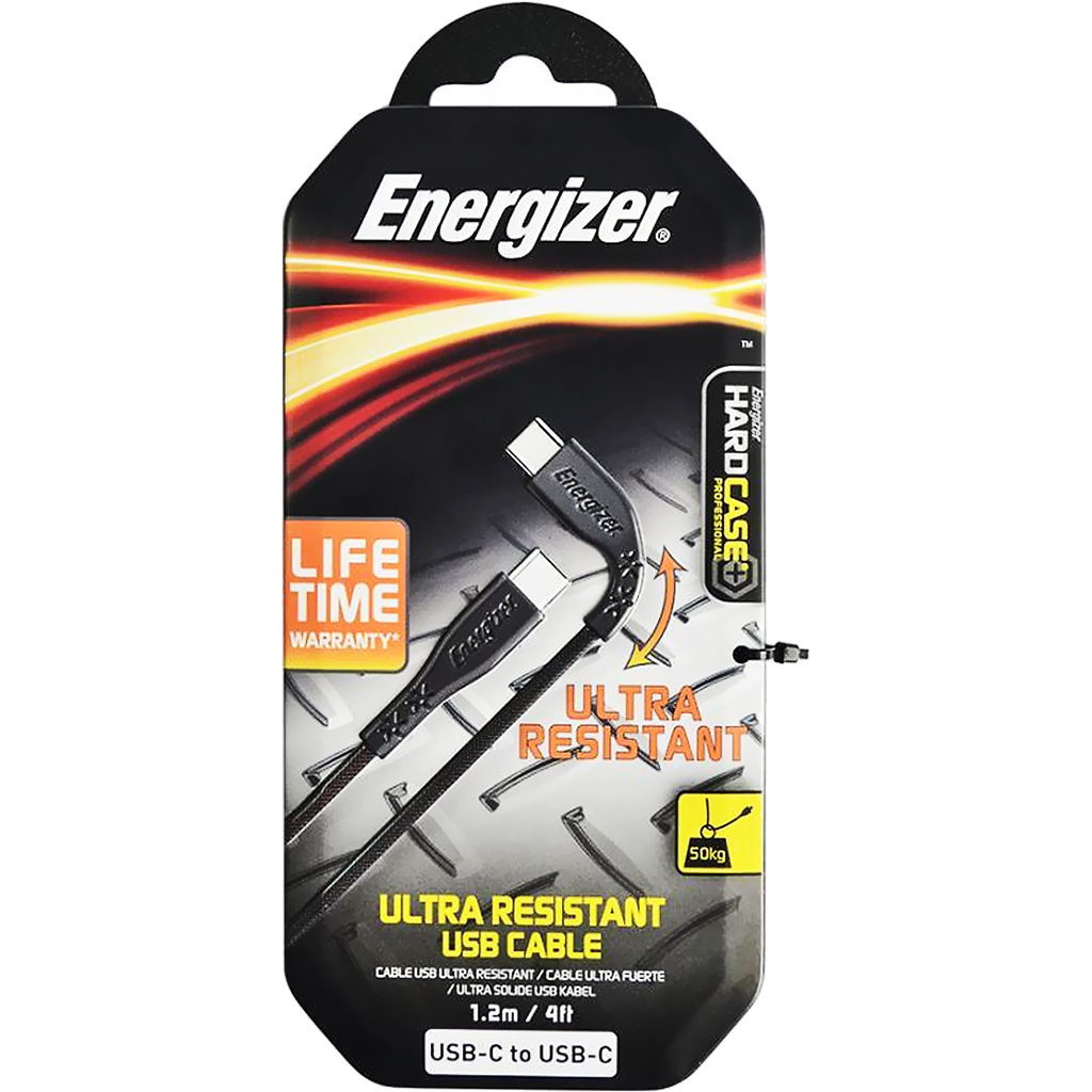 CÁP USB TYPE-C 2.0 ENERGIZER 1.2M C41C2CGBKM MÀU ĐEN