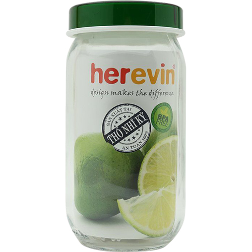 Hủ TT Herevin tròn nắp Deco 1L