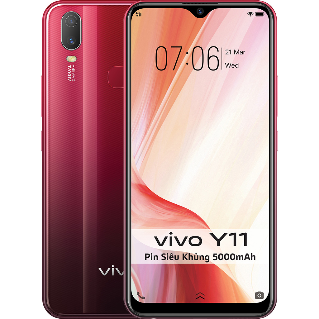 Điện thoại Vivo Y11 Đỏ San Hô