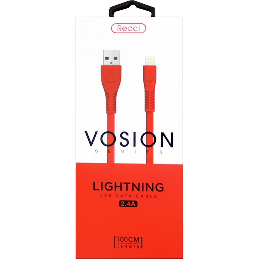 Cáp Recci Lightning USB Vosion đỏ