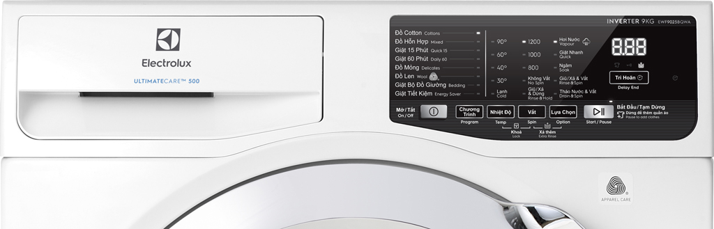 máy giặt 9 kg electrolux ewf9025bqwa inverter