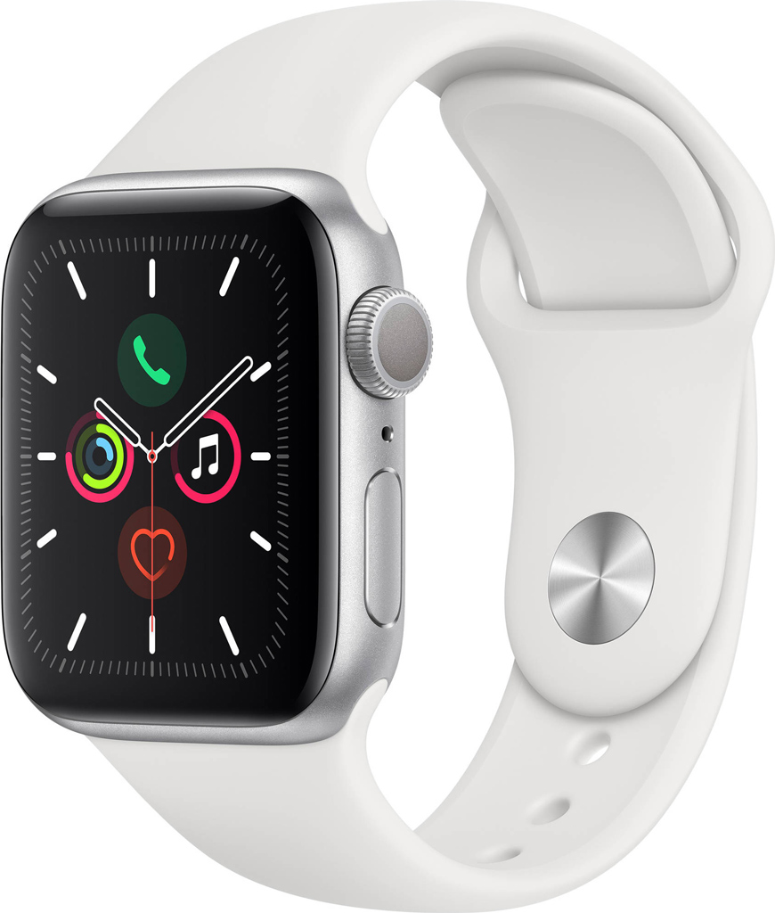 Apple Watch Series-5 GPS 40mm Silver - White Sport Band