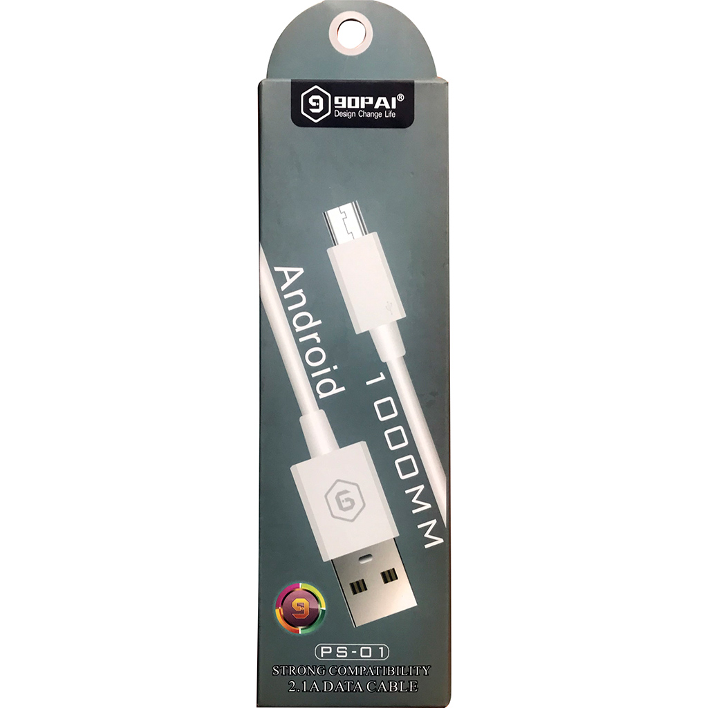 Cáp sạc Micro USB 90PAI PS-01 Trắng hộp đựng