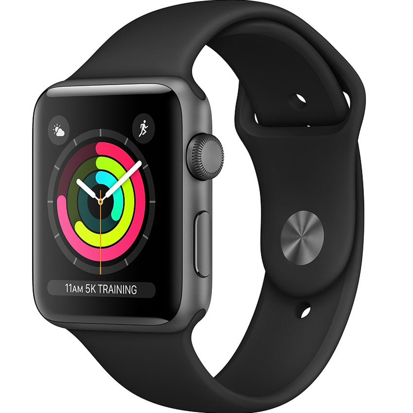 Apple Watch Series 3 42mm viền nhôm xám, dây cao su đen