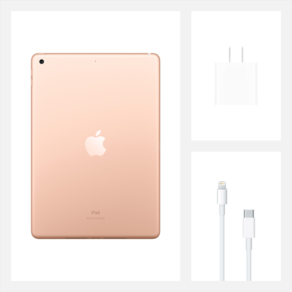 Máy tính bảng iPad 10.2 inch Wifi 32GB MYLC2ZA/A Vàng (2020) bộ đi kèm